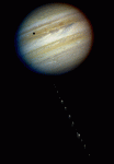 Hubble Composite of Comet Shoemaker-Levy and Jupiter